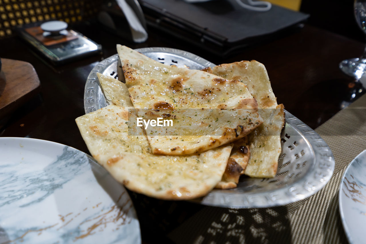 High angle view of indian food in plate