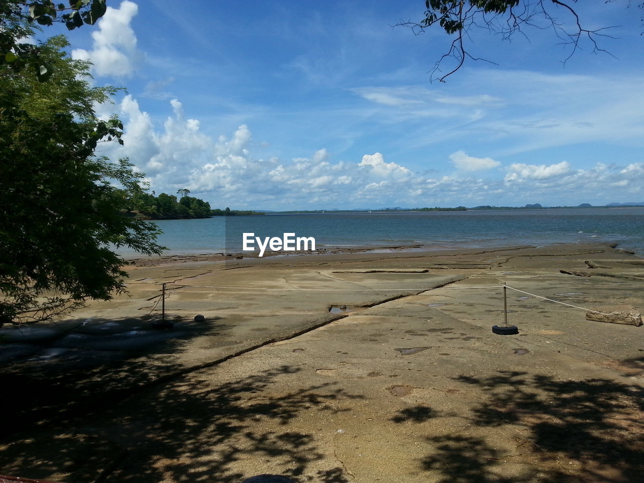 Scenic view of beach against sky