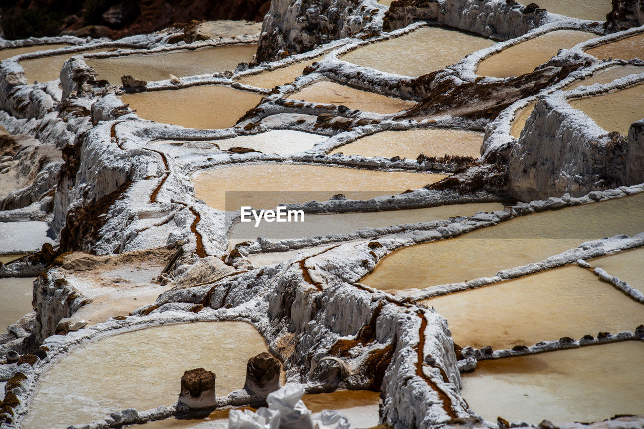 high angle view of snow covered landscape