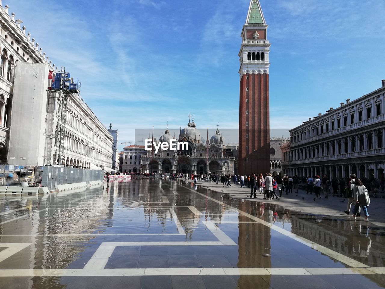 Doges palace against blue sky during sunny day