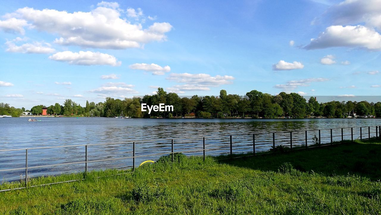 SCENIC VIEW OF LAKE WITH TREES IN BACKGROUND