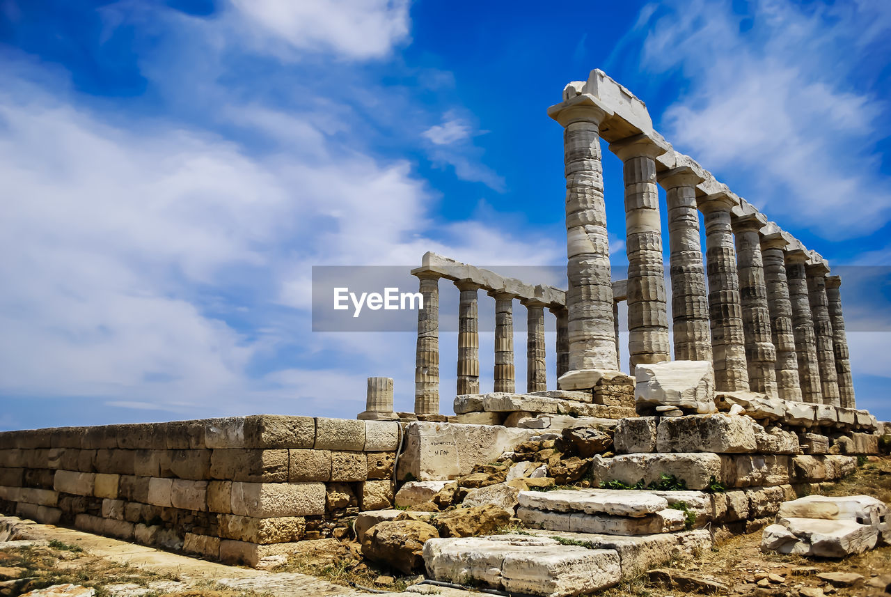 Temple of poseidon against the sky