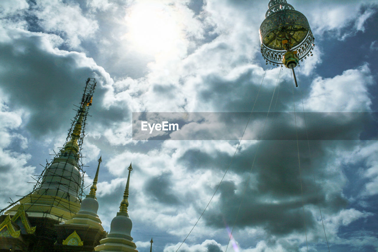 LOW ANGLE VIEW OF STATUE OF A BUDDHA