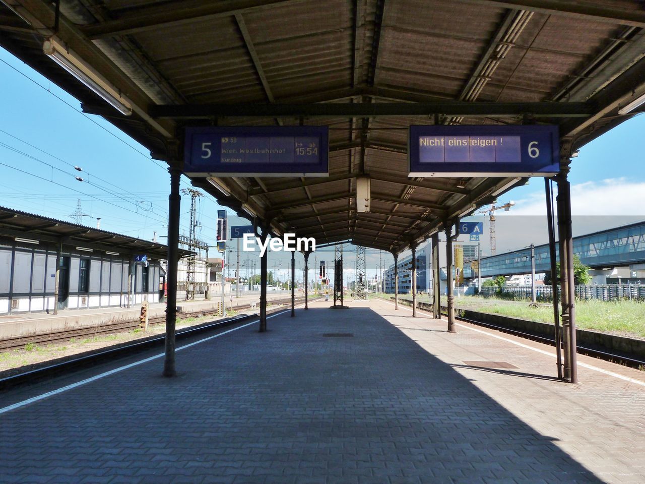 View of announcement board on platform