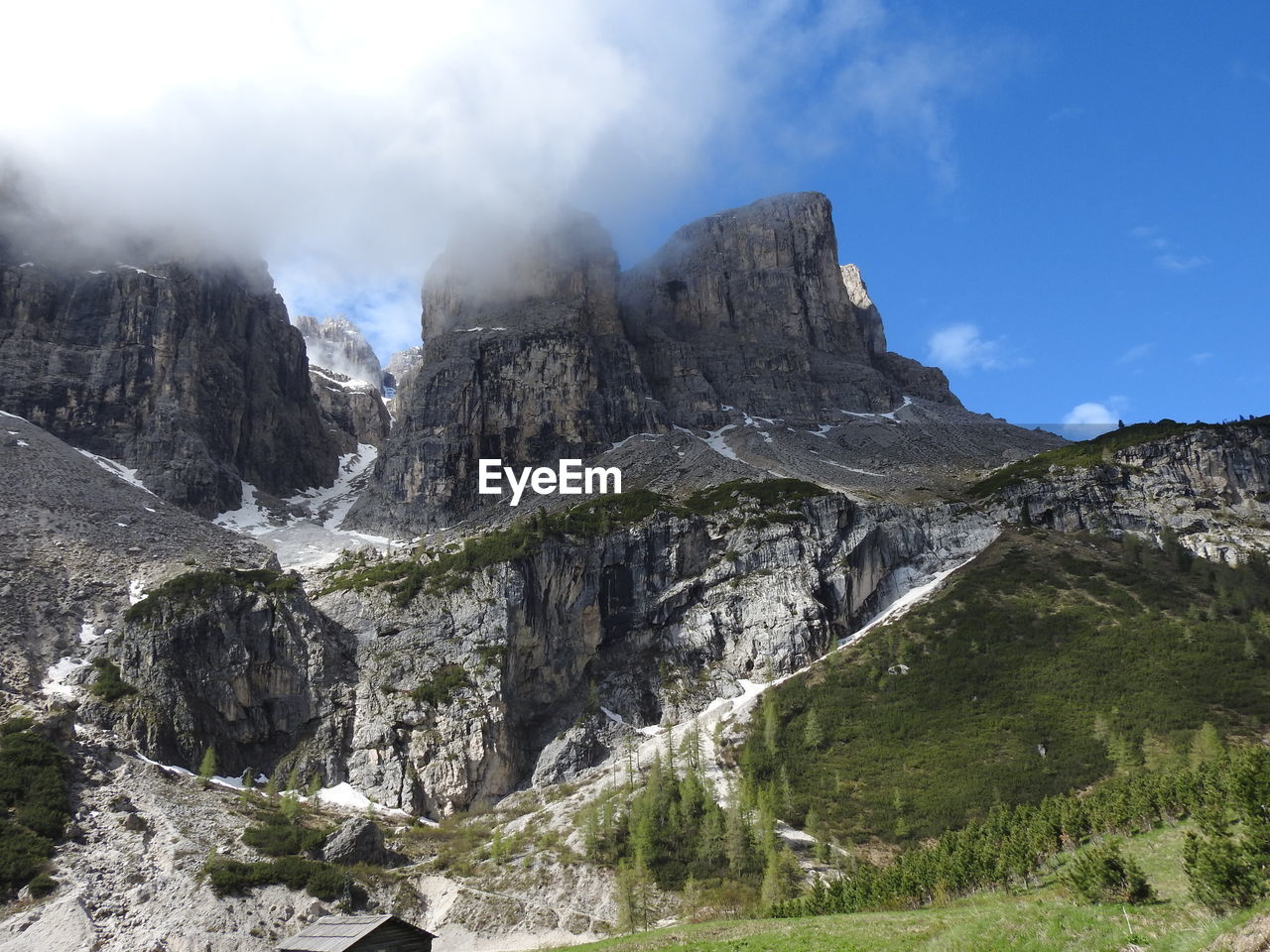 Panoramic view of rocky mountains against sky