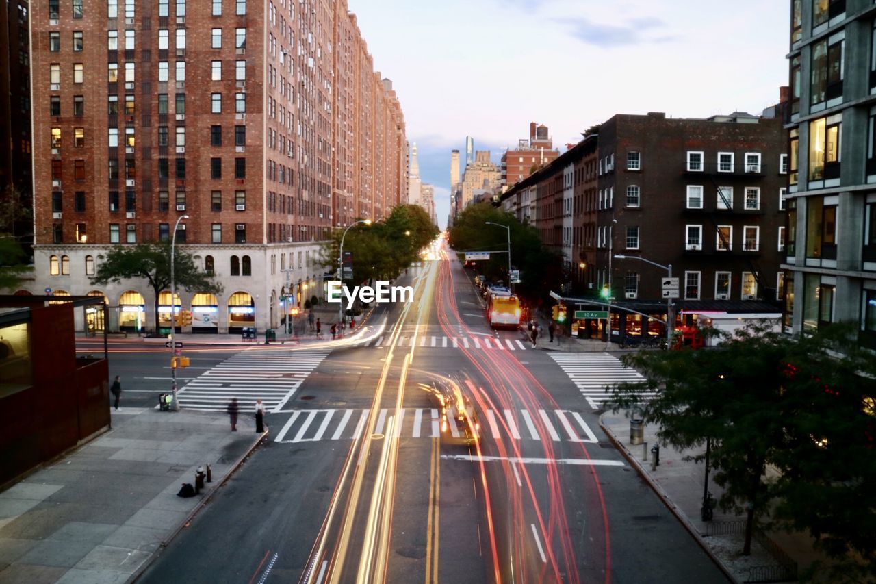 High angle view of city street