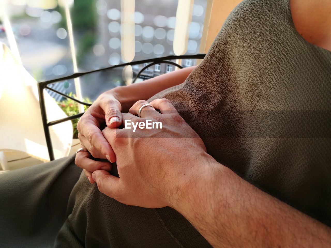 Close-up of hands of a couple