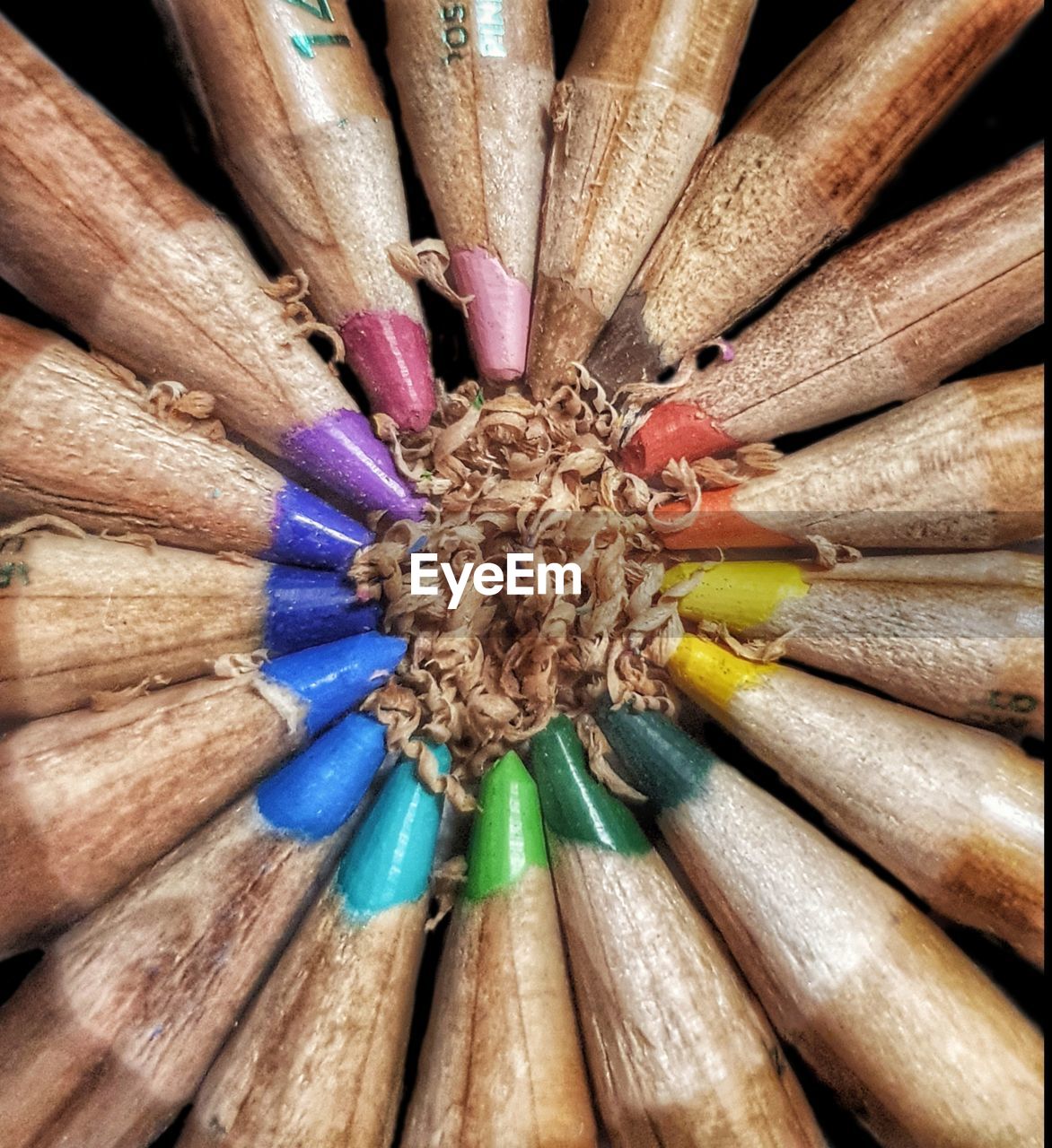 Full frame shot of colored pencils