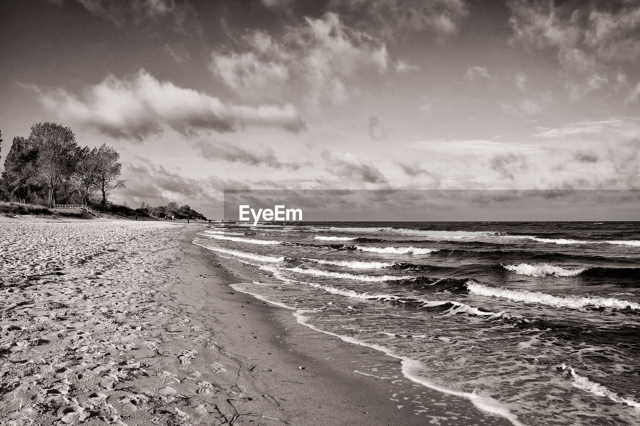 Scenic view of beach against sky, german baltic sea coast