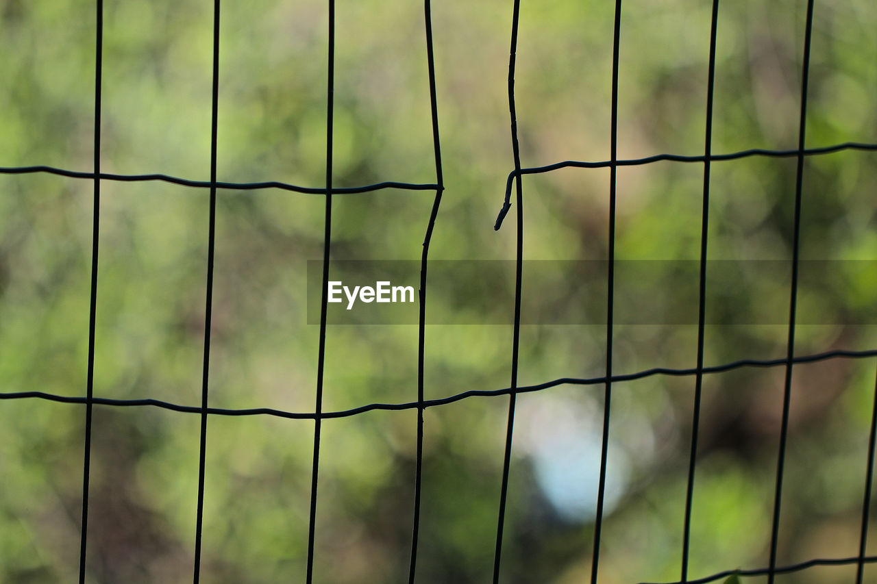 FULL FRAME SHOT OF FENCE ON LAND