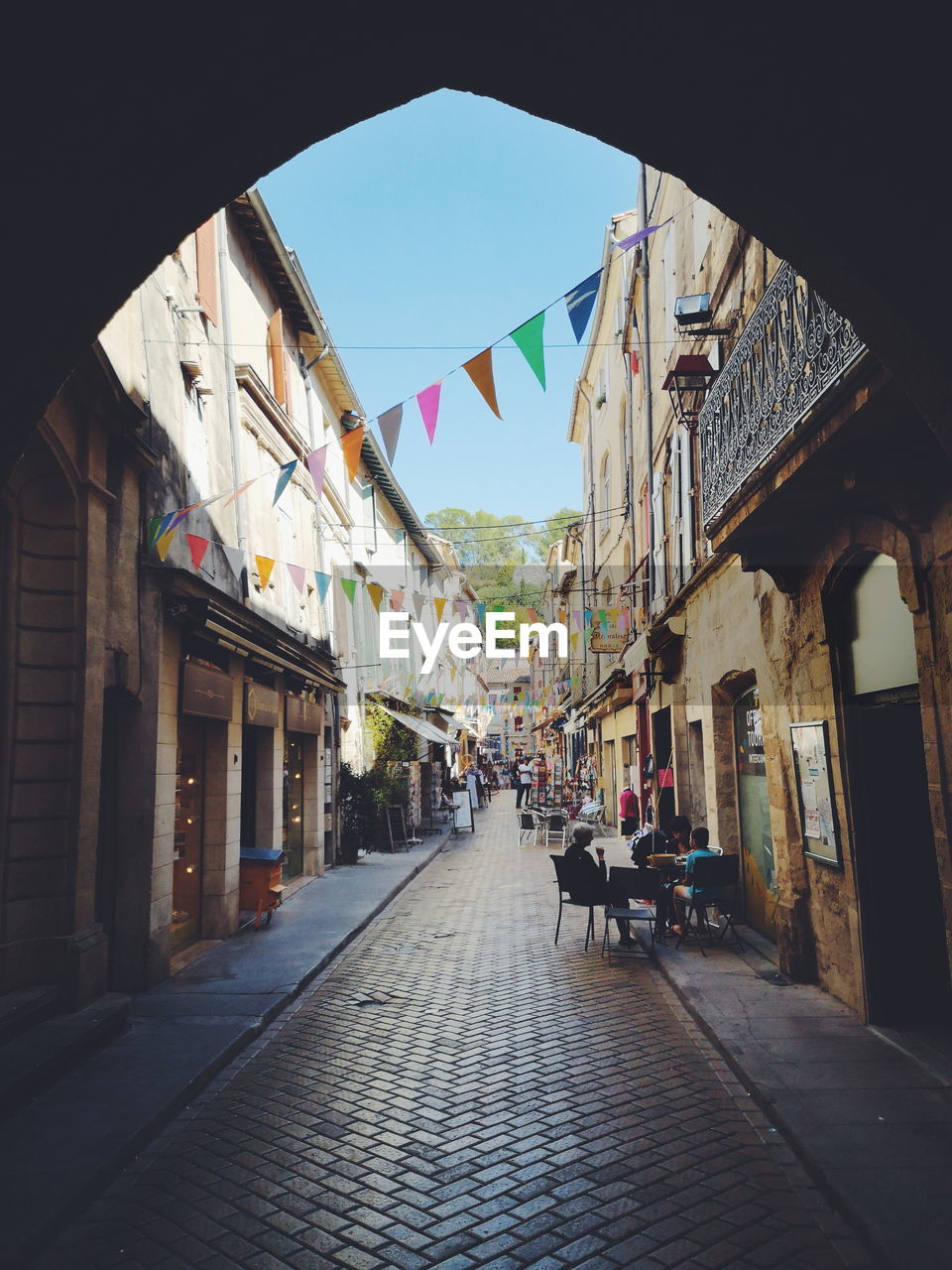 Street amidst buildings in city southern france