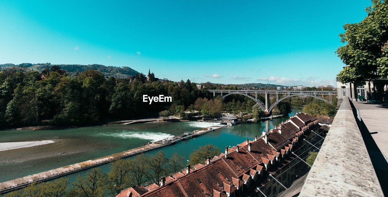 Bridge over river against clear sky