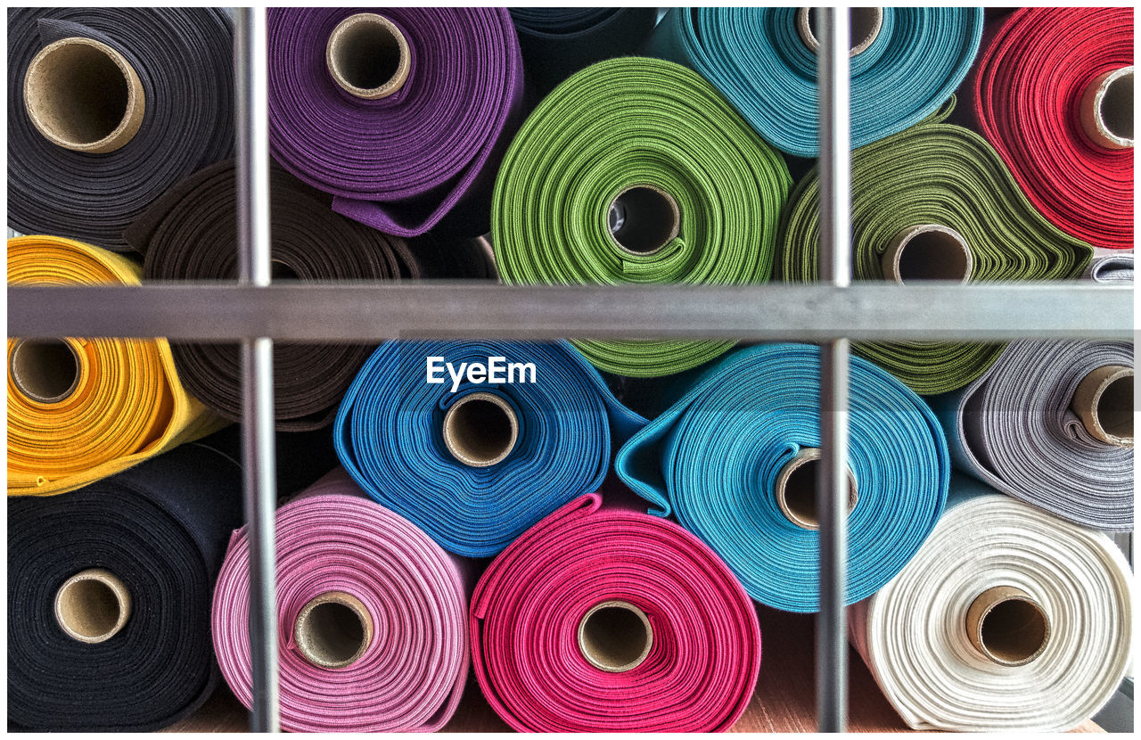 Full frame shot of textiles in store for sale