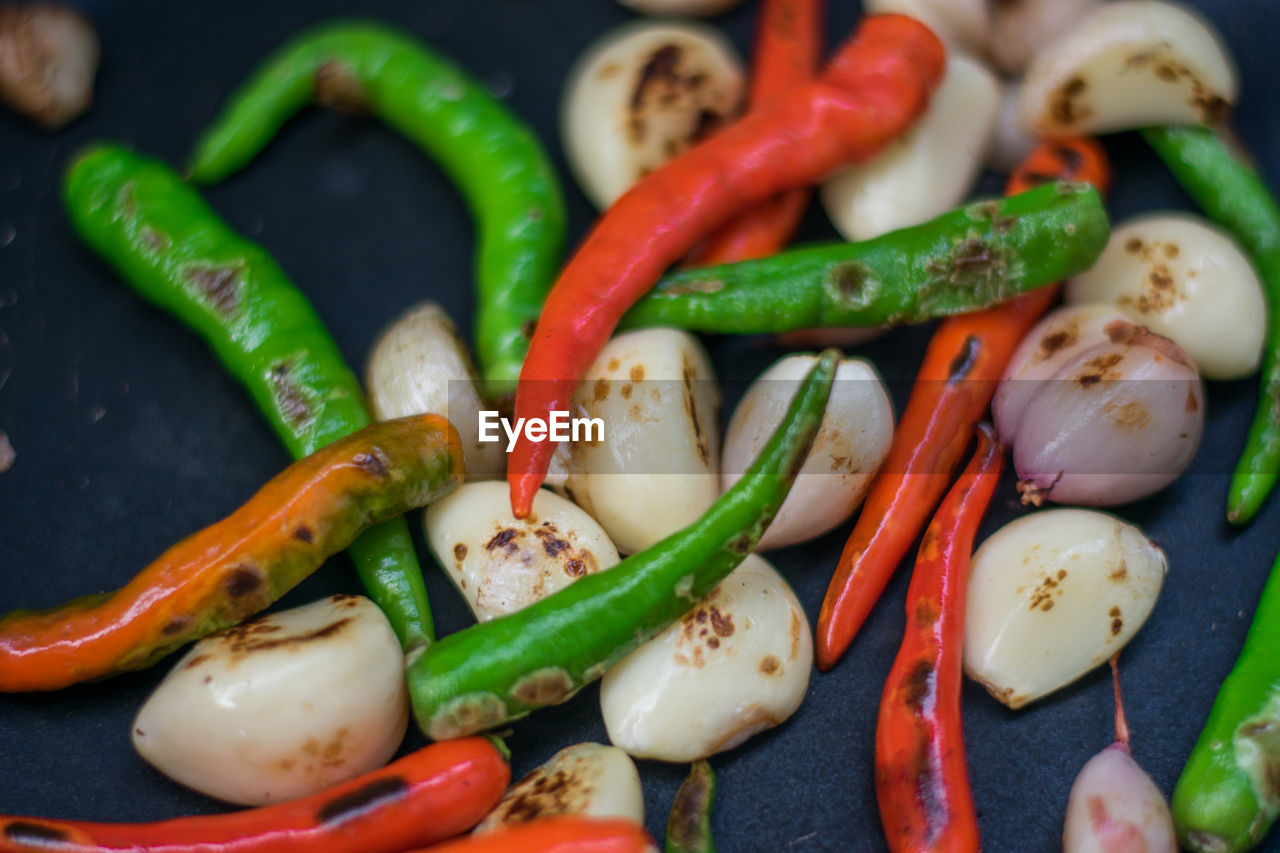 Close-up of bell peppers and vegetables