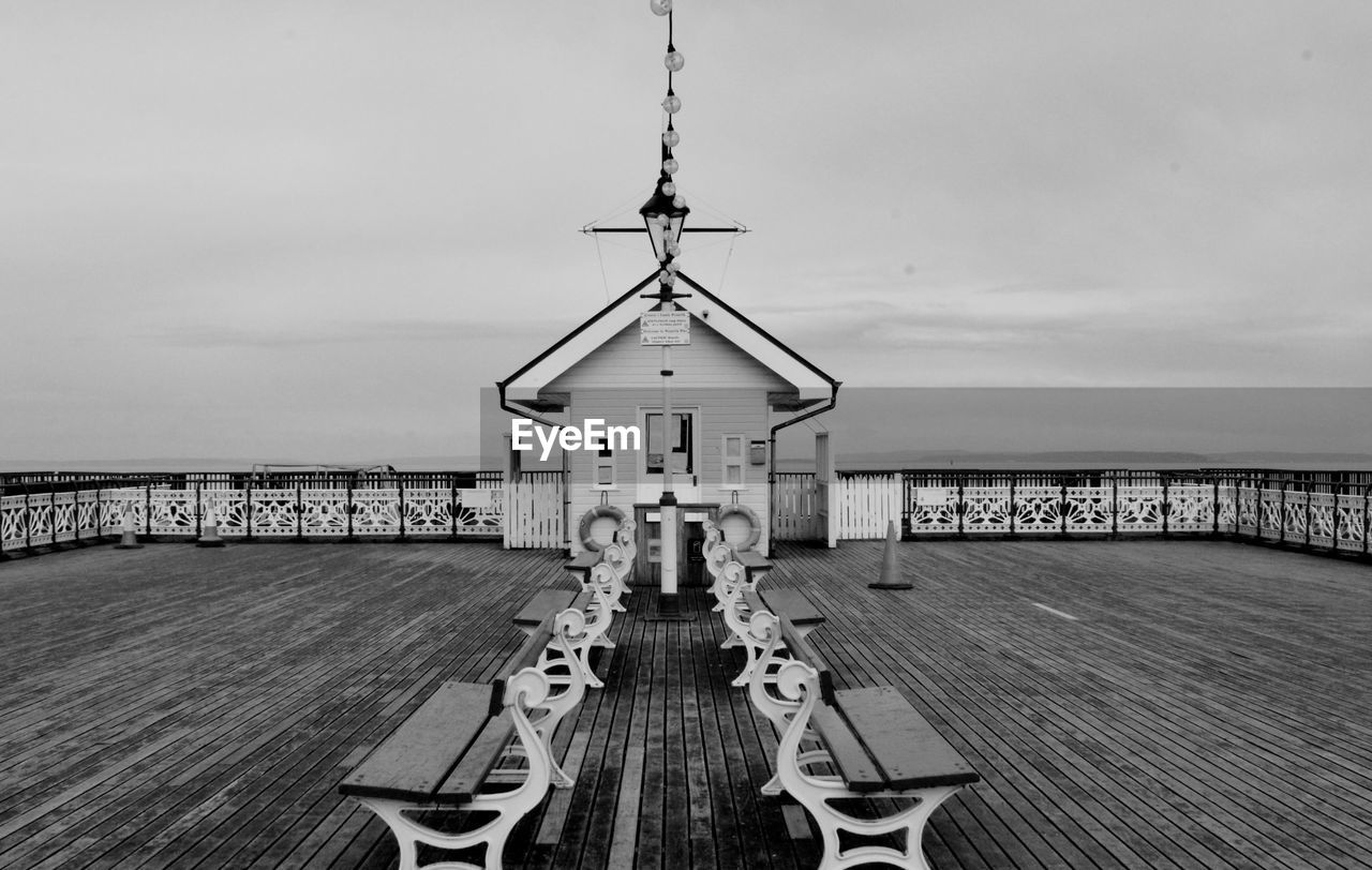 Pier over sea against sky