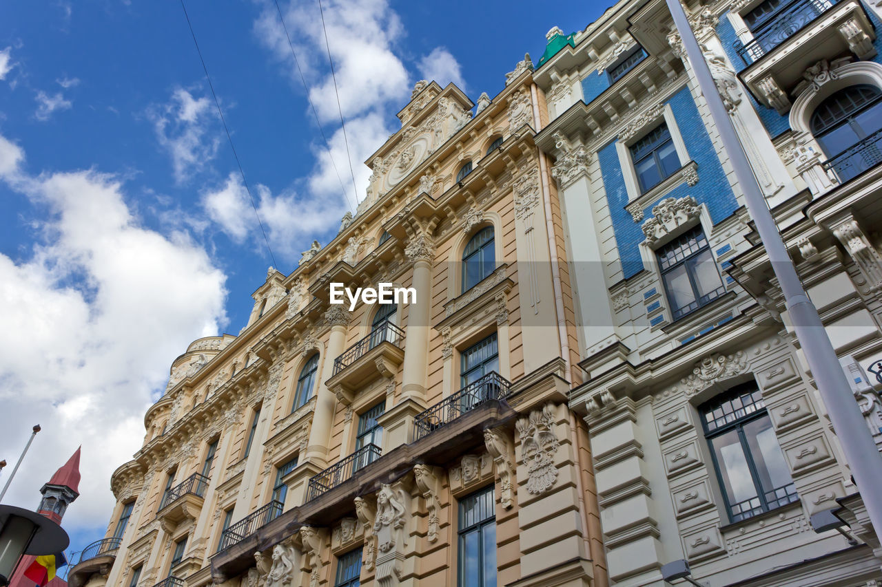 Low angle view of buildings against sky