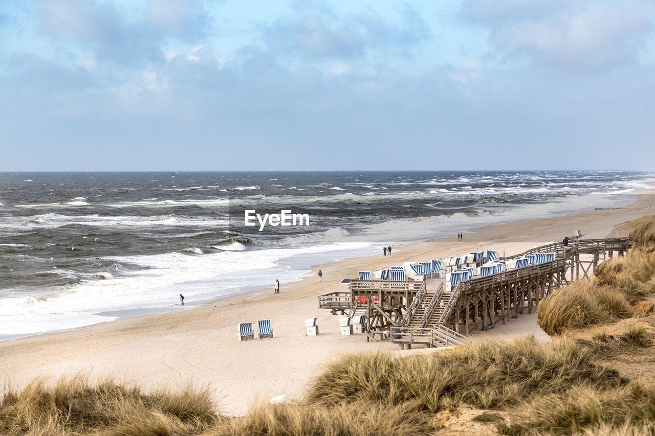 Scenic view of beach against sky