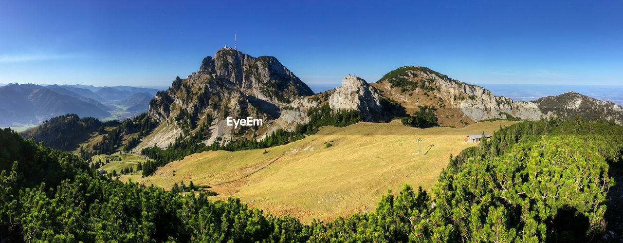 View of the mountain wendelstein in the bavarian alps.