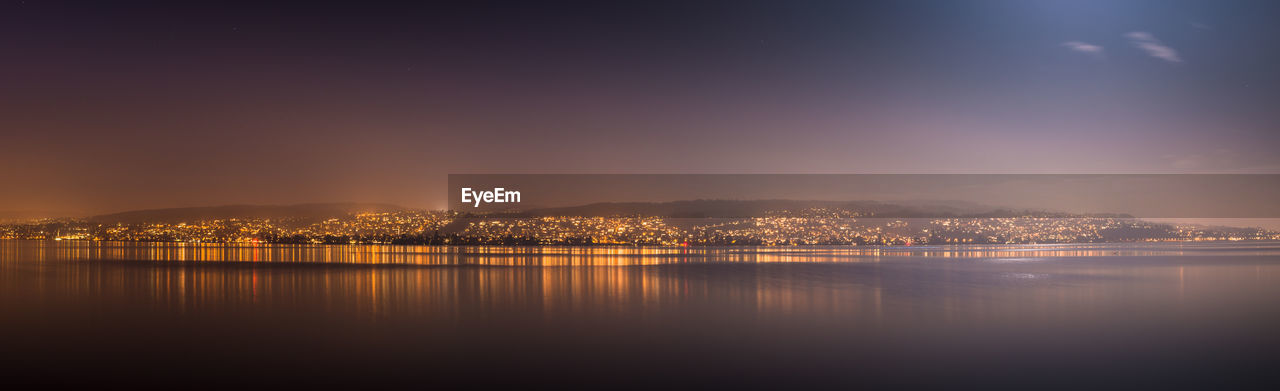 Illuminated city at night