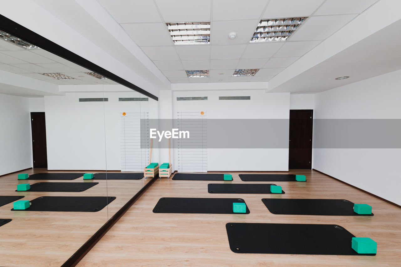 Interior of empty yoga studio