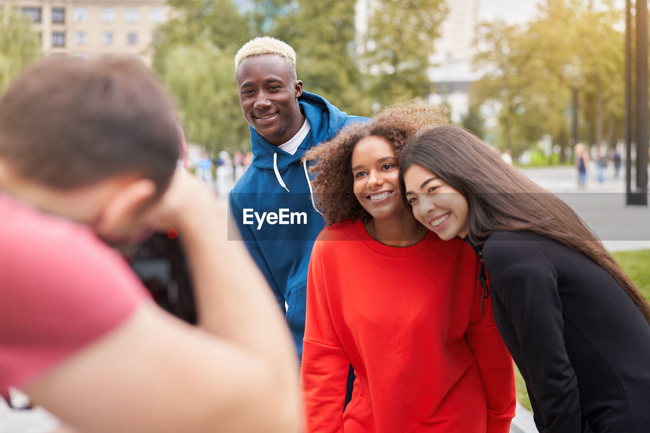 Portrait of smiling young couple