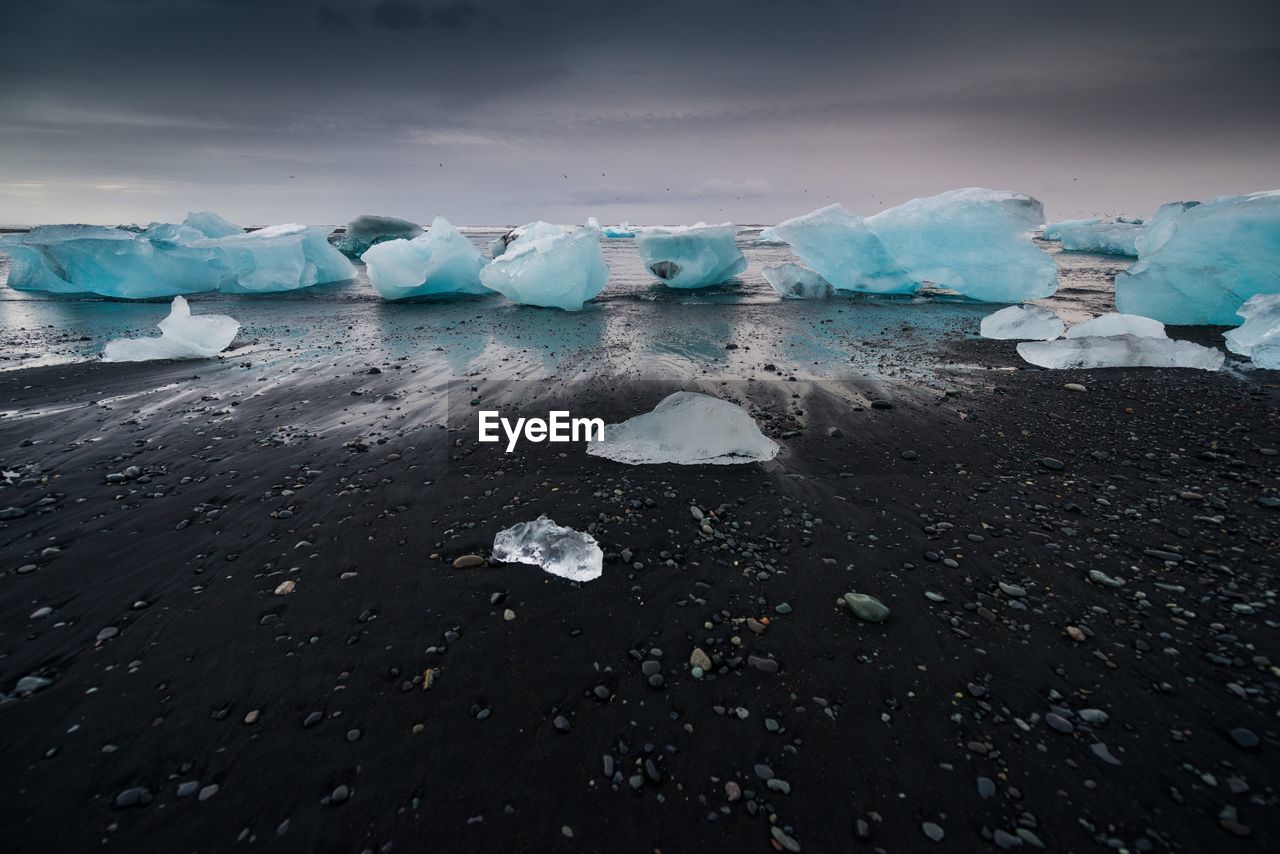 AERIAL VIEW OF FROZEN LANDSCAPE