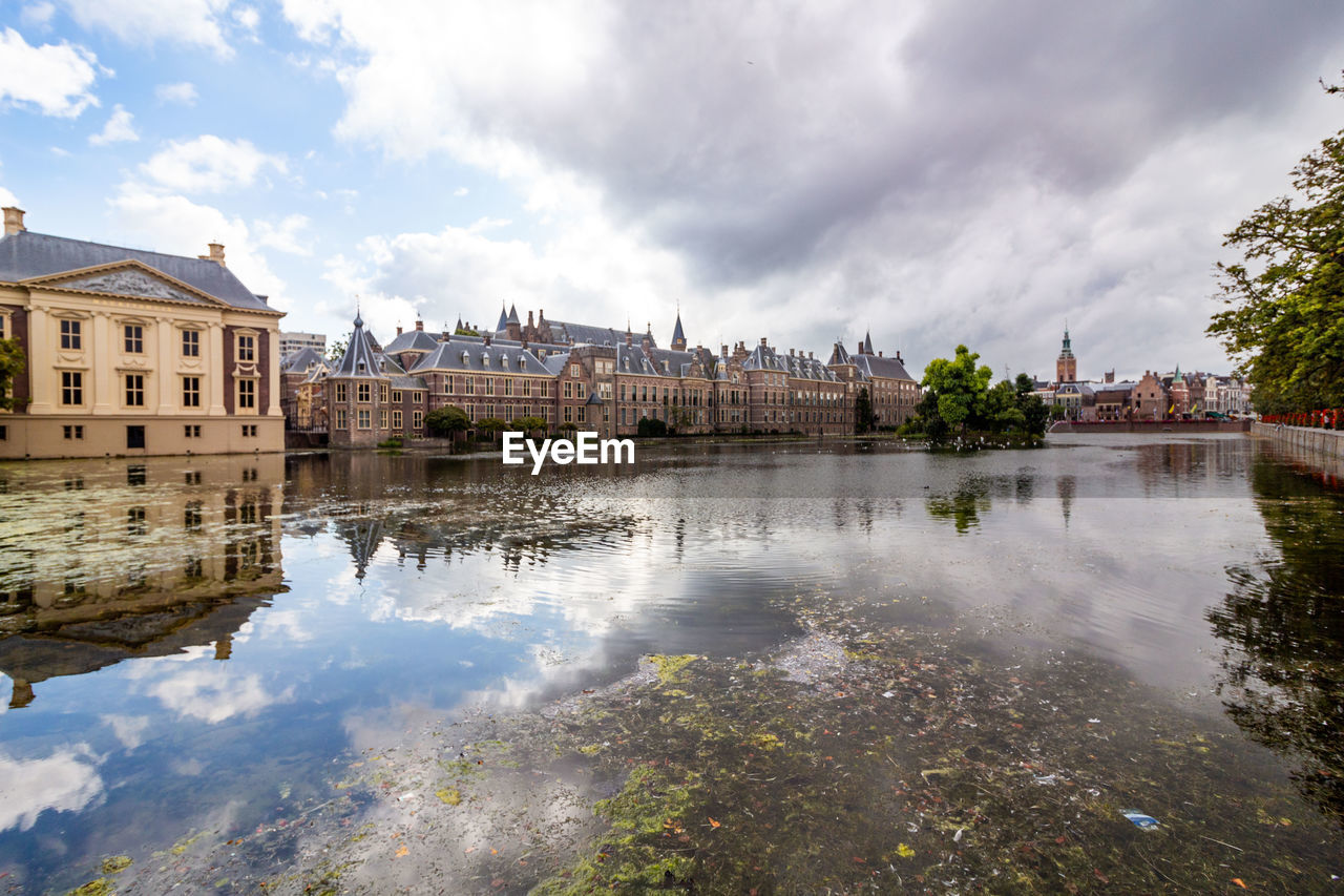 Reflection of buildings in water