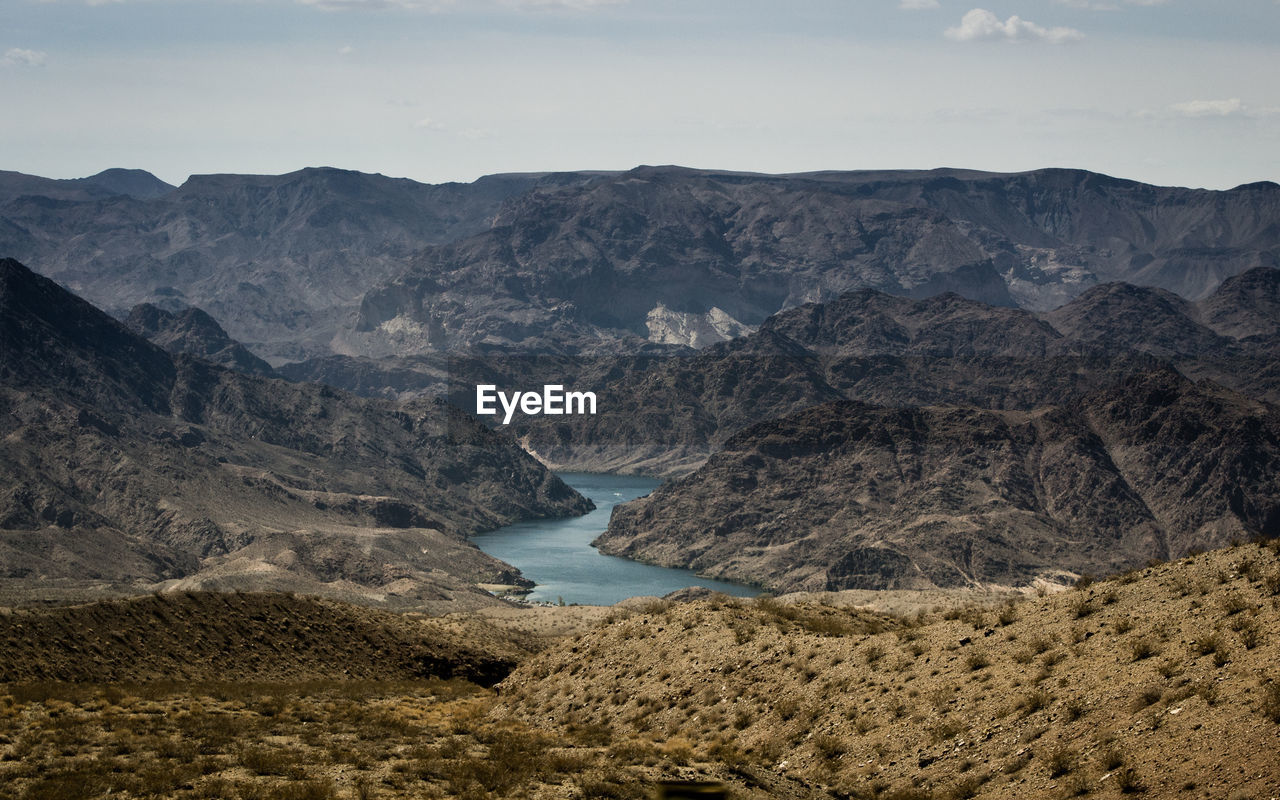 Scenic view of mountains against sky