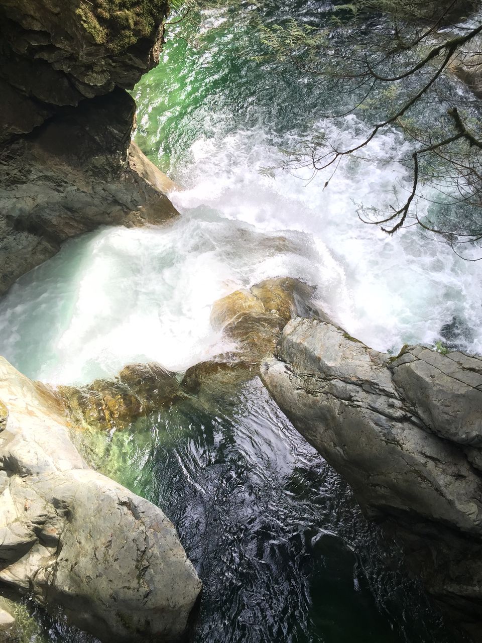 Scenic view of waterfall