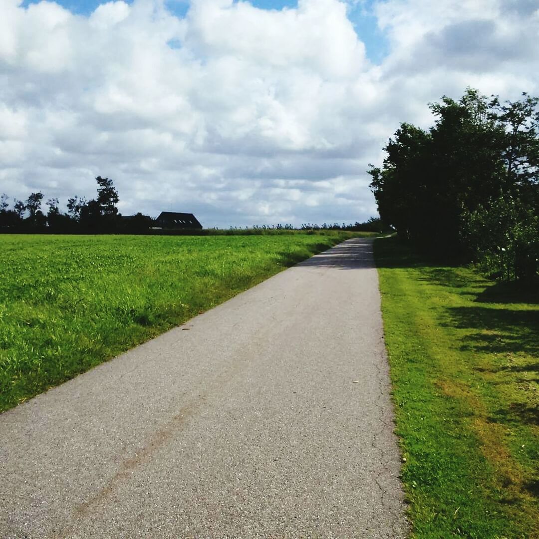 ROAD ON FIELD AGAINST SKY