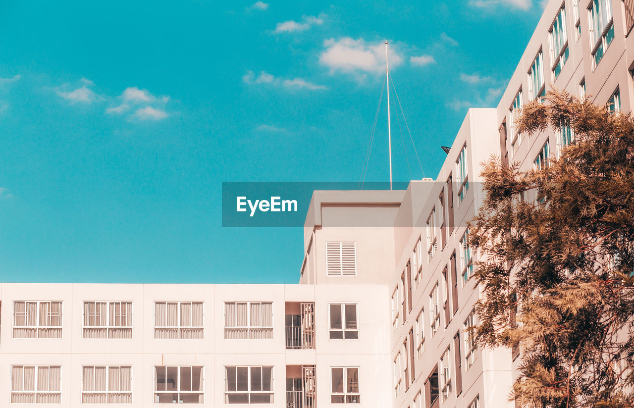 Bluesky and building exterior. new city.