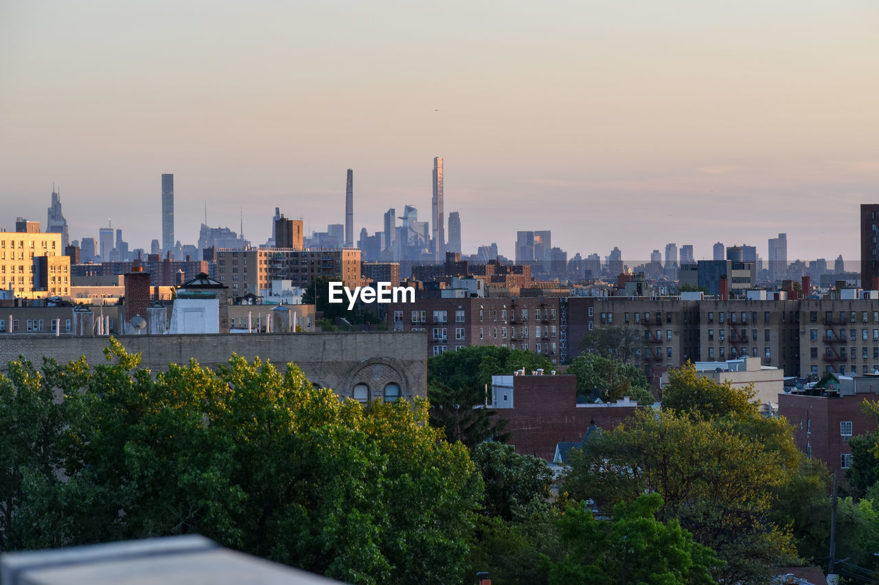 Manhattan skyline is seen from a distance in the bronx, on june 19, 2022.