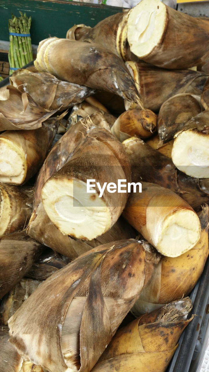 Close-up of onions in market