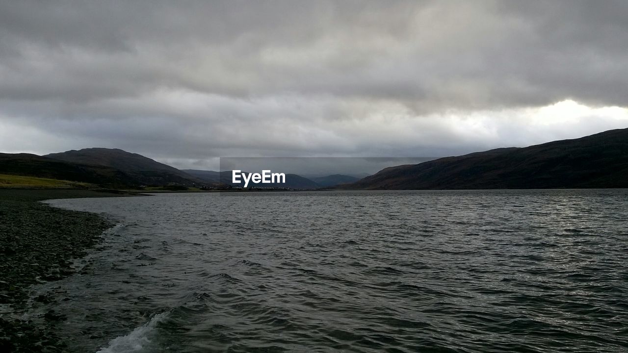 Scenic view of landscape against cloudy sky