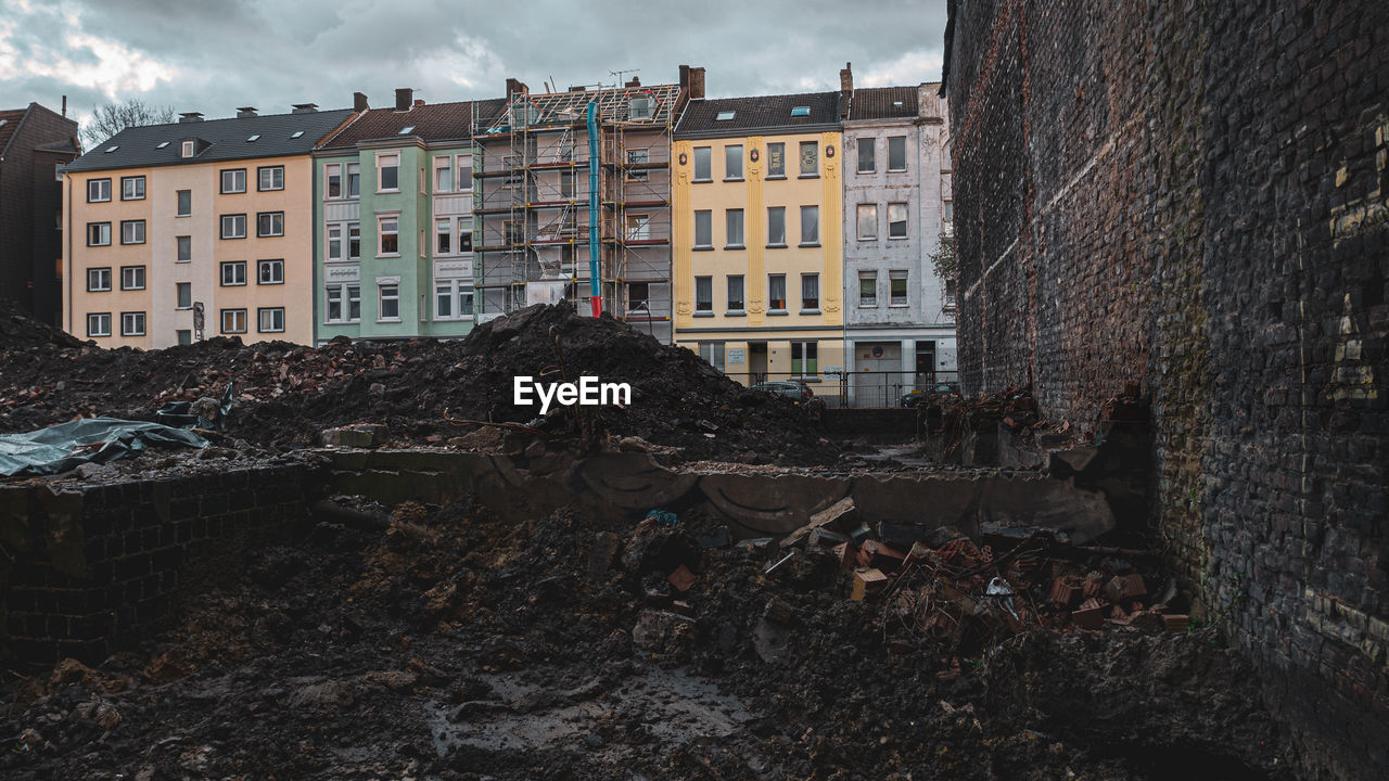 Old buildings against sky