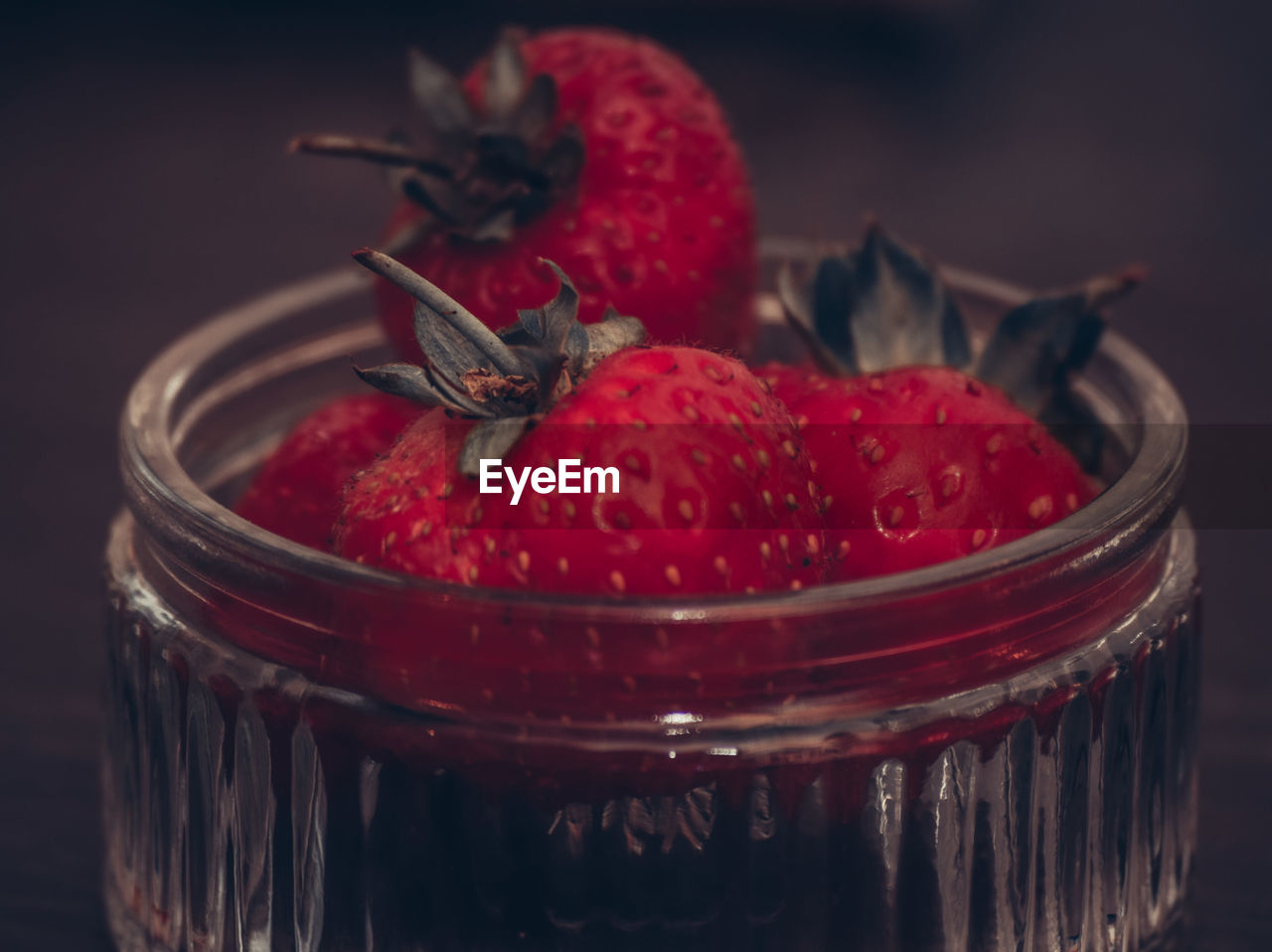 Close up of strawberries in a bowl 