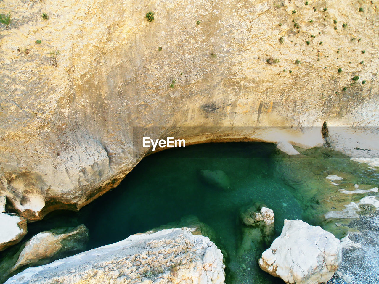 Rock formation in water