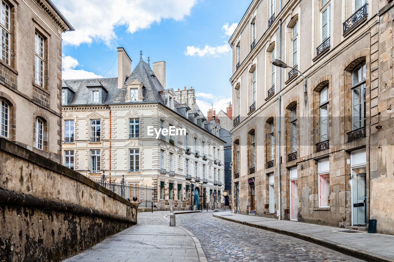 Low angle view of buildings in town