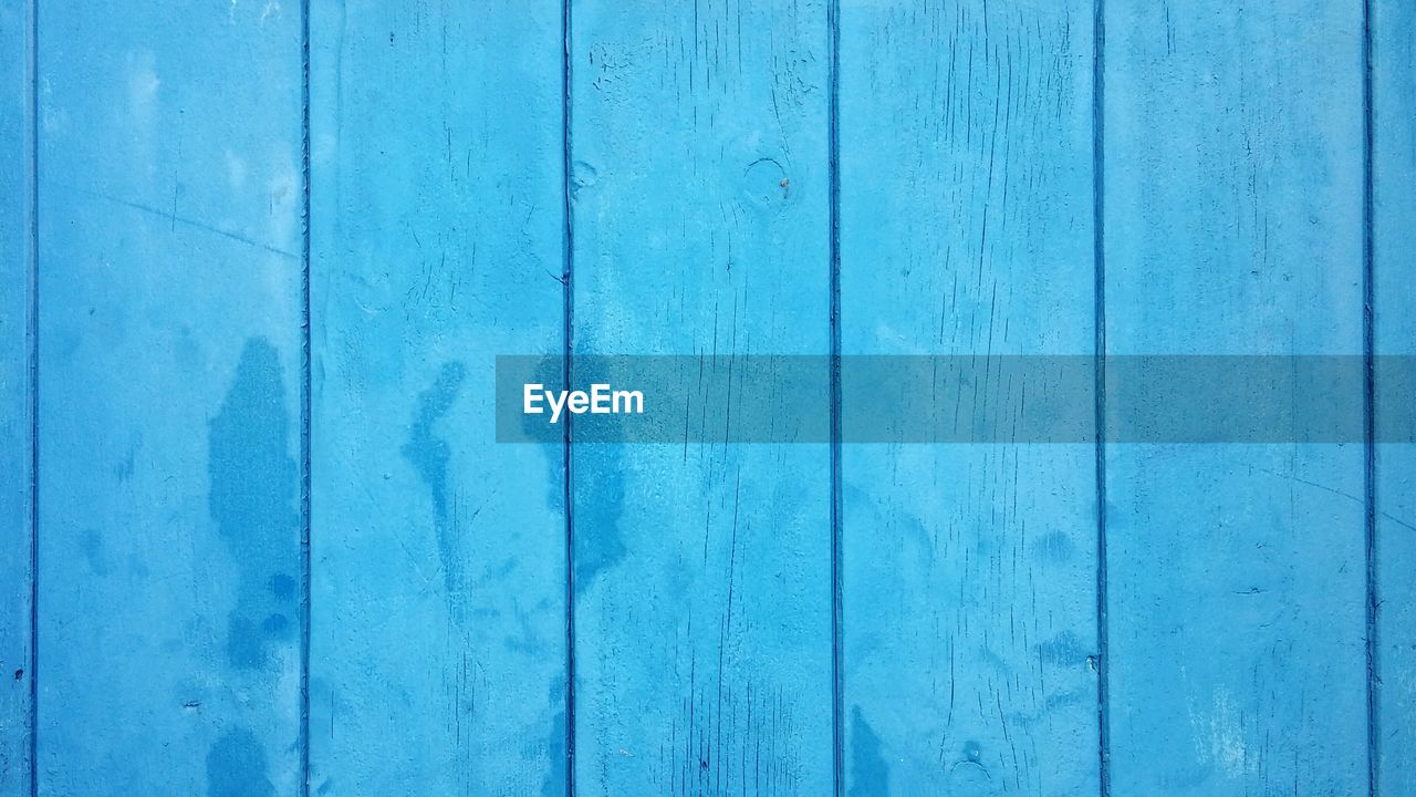 Full frame shot of blue wooden wall