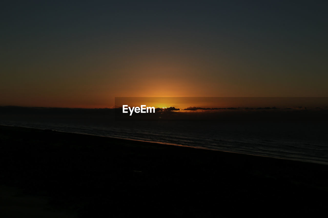 Scenic view of sea at sunset