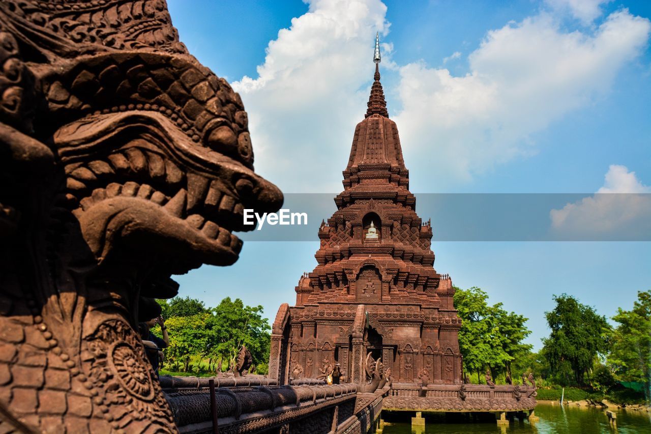 Low angle view of historic temple