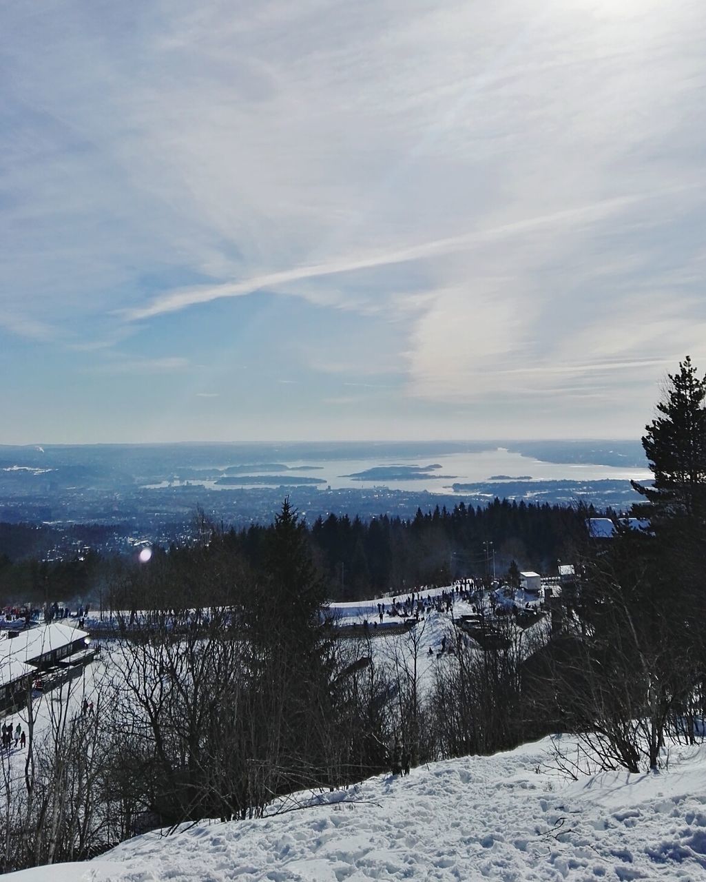 SCENIC VIEW OF SNOW COVERED TREES AGAINST SKY