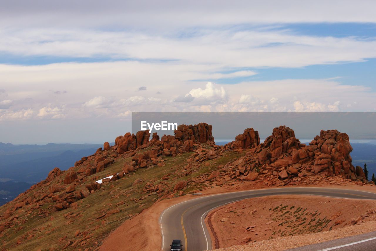 Car on mountain road