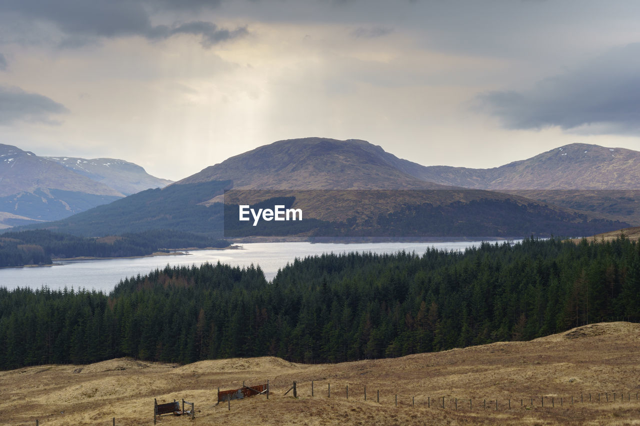 SCENIC VIEW OF LAKE AGAINST MOUNTAINS