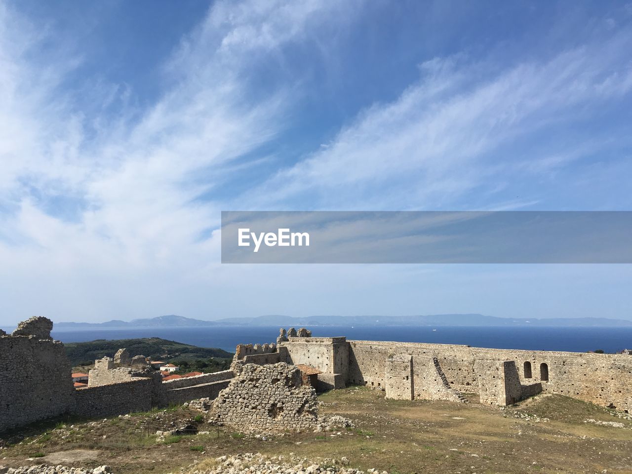 View of fort against blue sky