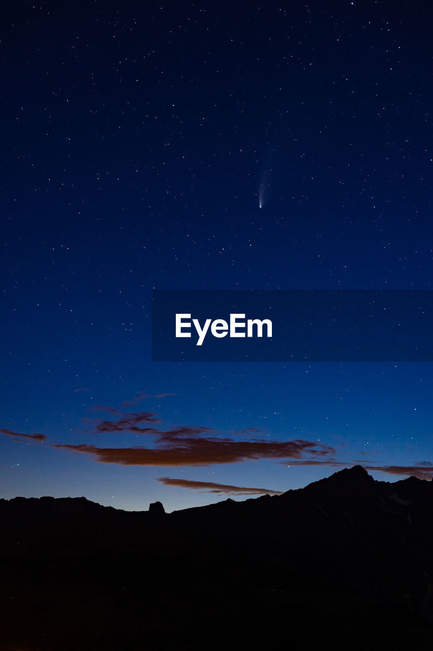 Comet neowise on the alps