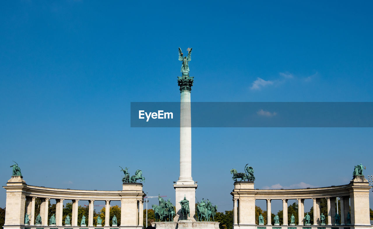 Heroes square in budapest, hungary