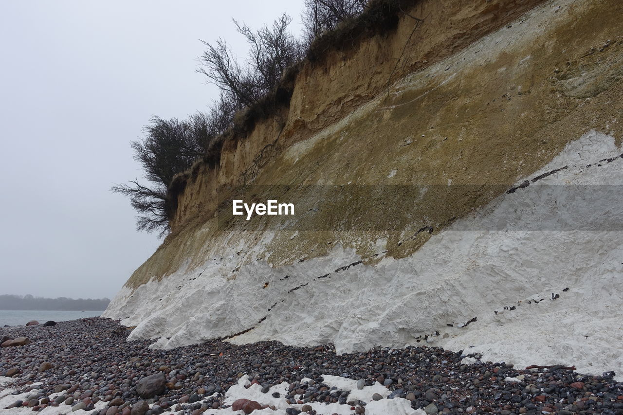 Scenic view of sea against sky during winter