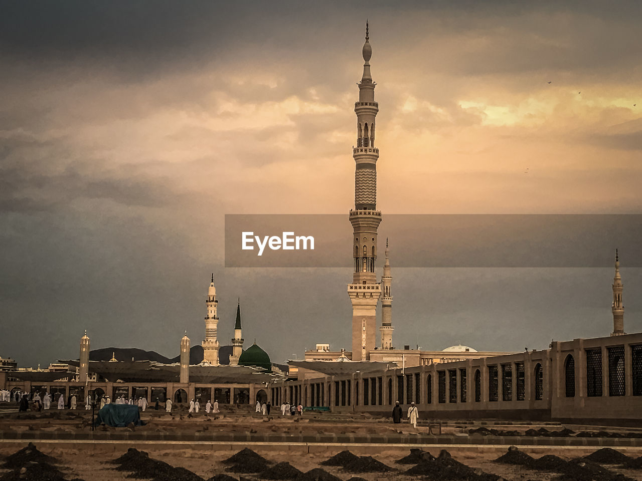 View of al madinah against cloudy sky