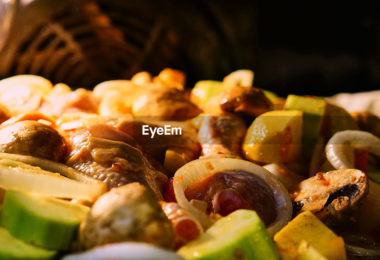 Close-up of food served in plate